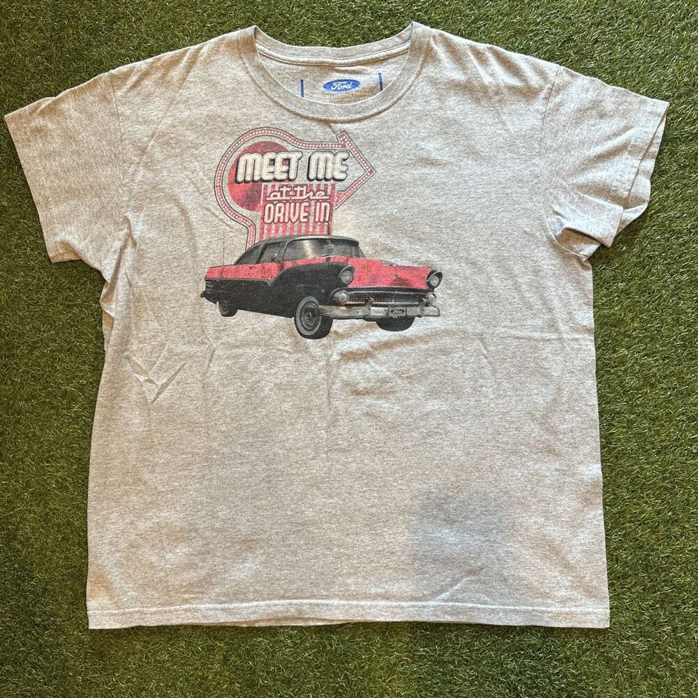 Officially Licensed Ford “Meet Me At The Drive In” Women's XL Gray T Shirt